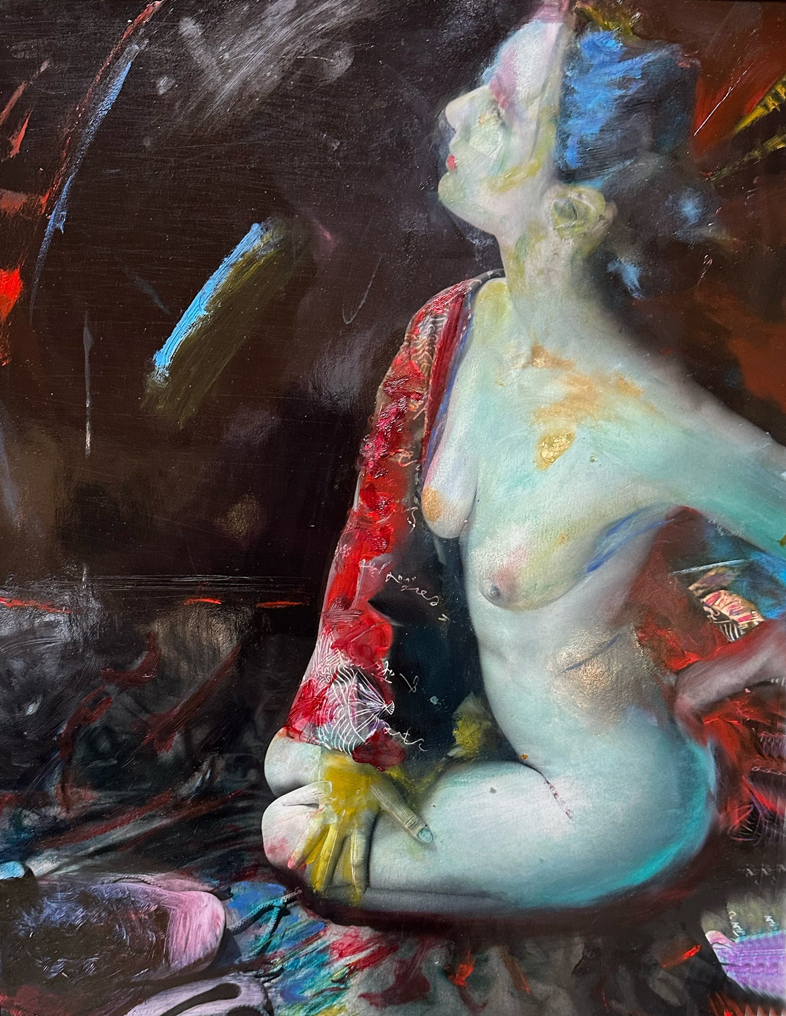 Figure in Blue Kimono