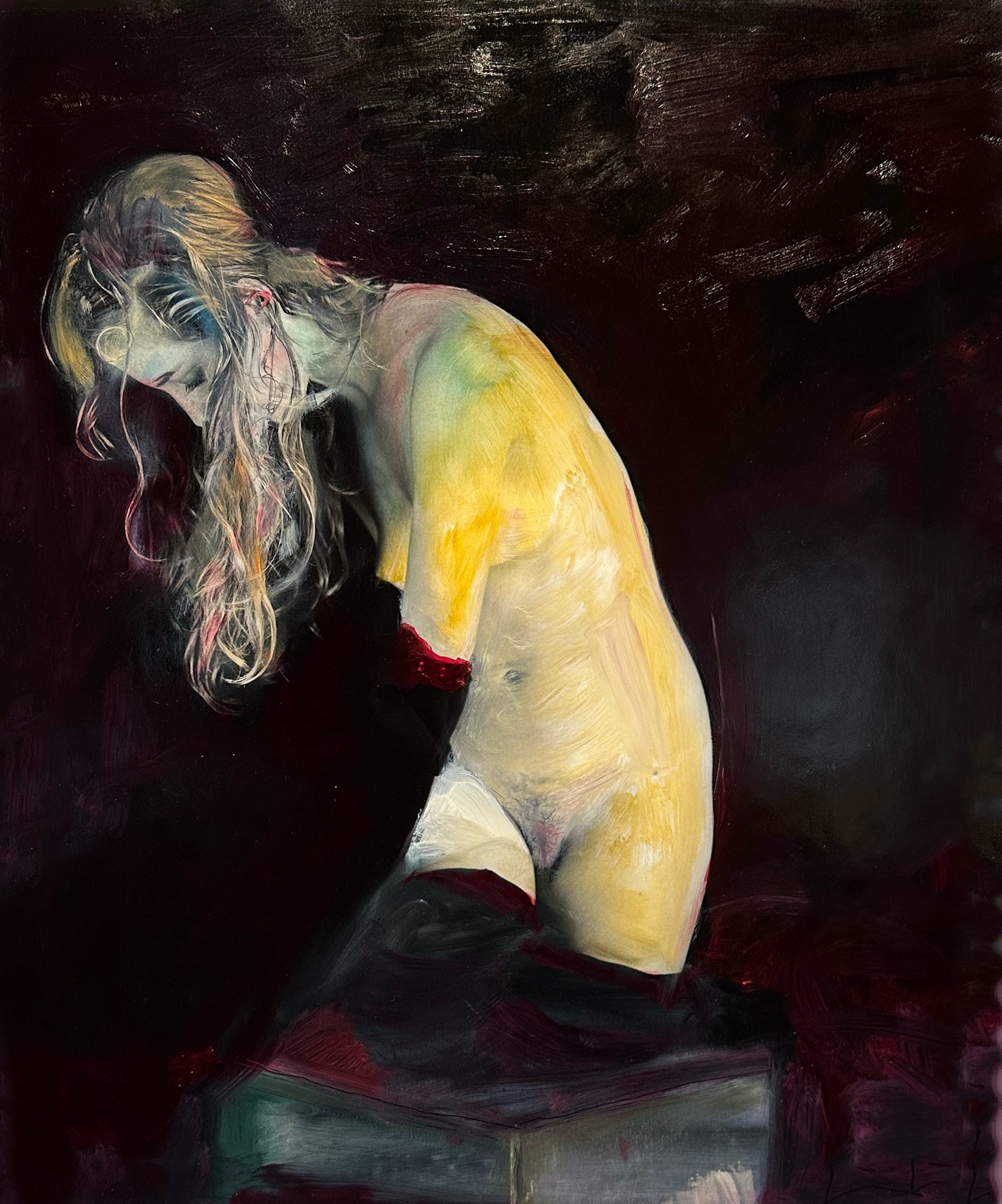Yellow Figure on Pedestal