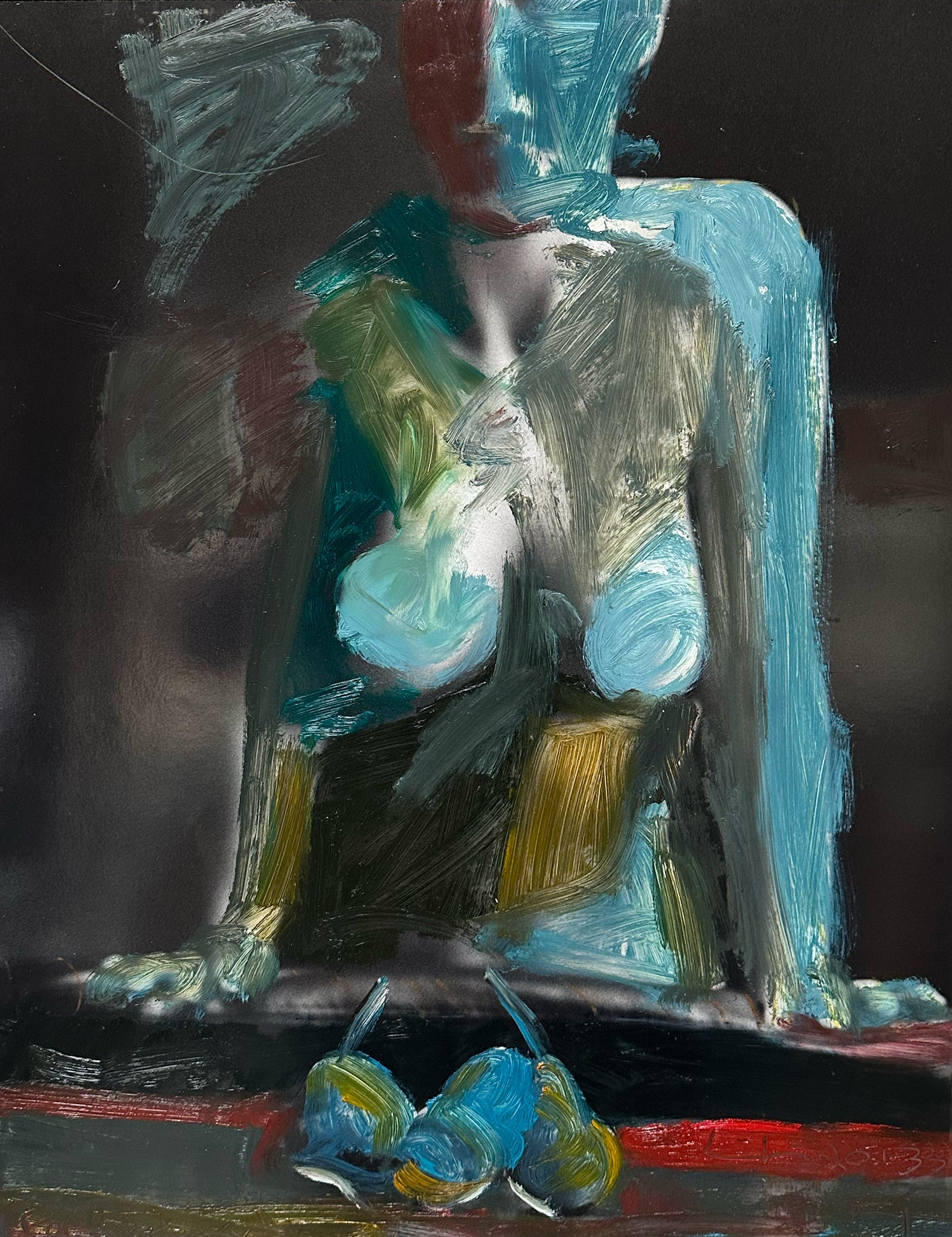 Blue Abstract Pears